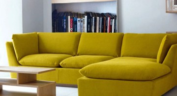 retro modular sofas in yellow