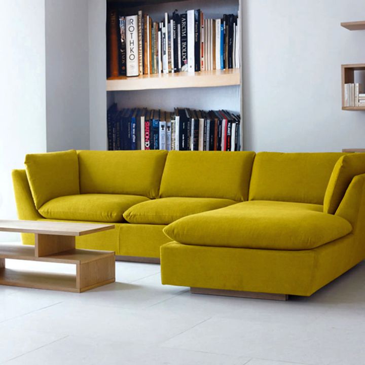 retro modular sofas in yellow