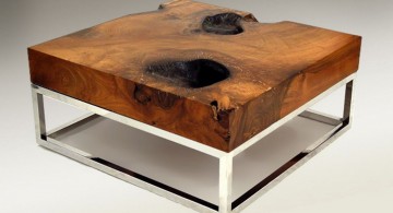 reused wood with metal wiring wood coffee table designs
