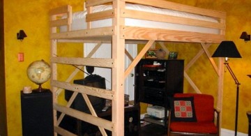 rustic adult loft bed with stairs