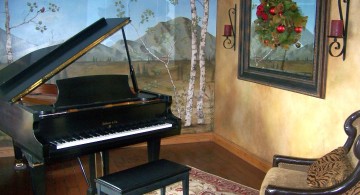 rustic and classy music room designs with painted wall