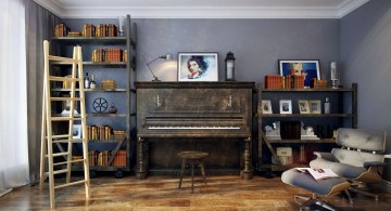 rustic and simple music room designs