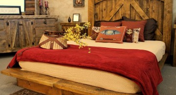 rustic bed plans with big bedstand