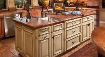 rustic kitchen island with sink