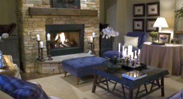 rustic living room ideas in stonewashed grey and blue