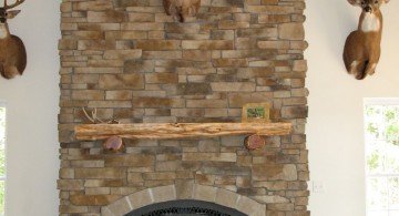 rustic stack stone fireplaces for lodge