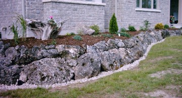 rustic style stones for flower beds