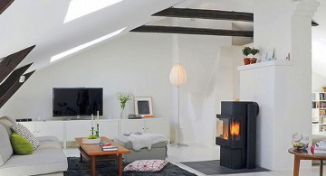 scandinavian fireplace design ideas for rooftop room