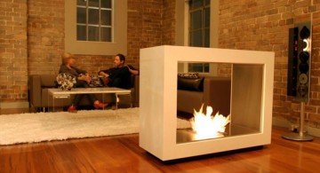 simple and modern freestanding fireplaces designs