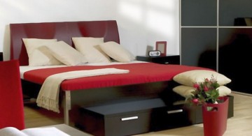 simple and modern red black and white bedroom ideas