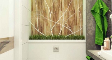 simple bamboo themed bathroom for limited space