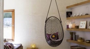 simple bedroom swing chair in black