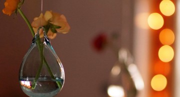 simple big bulb hanging flower vase