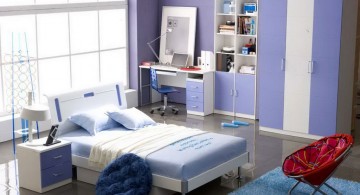 simple blue themed teenage girls room inspiration designs