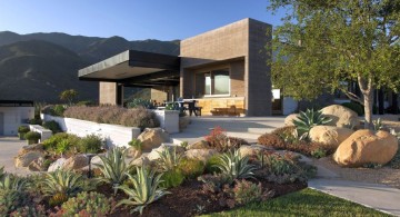 simple contemporary landscaping designs with big rocks