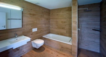 simple contemporary wooden bathroom designs