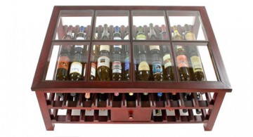 simple desk style contemporary wine cabinet