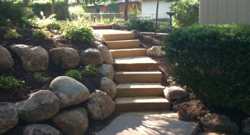 simple fences landscaping designs with big rocks