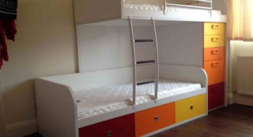 simple funky bunk beds in earth colors