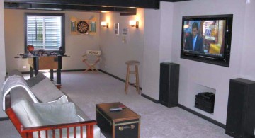 simple lighting ideas for basement with minimum furnitures