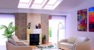 simple living room with skylight ideas