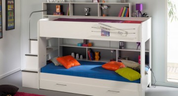 simple loft bed with desk white