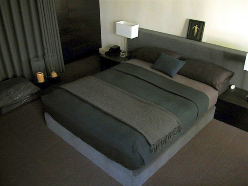 simple minimalist modern mens bedroom