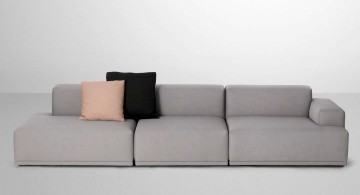 simple modular sofas in grey