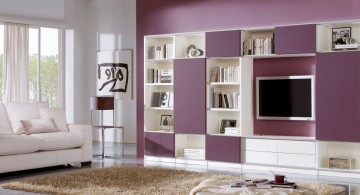 simple multi cubibcles wall shelving units for living room