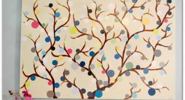 simple painting ideas canvas bubbles tree