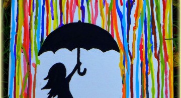 simple painting ideas canvas girl under the rain