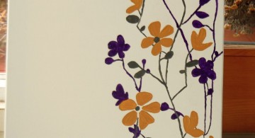 simple painting ideas canvas yellow and purple flowers