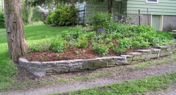simple raised stones for flower beds