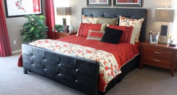 simple red and black bedroom