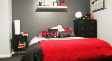 simple red black and white bedroom ideas