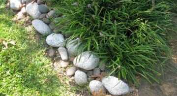 simple river stones for flower beds