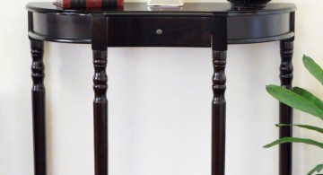 simple single drawer half moon small entry table ideas