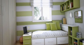 simple teenage rooms ideas in green and white