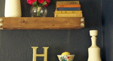 simple three tiered floating shelf decorating ideas