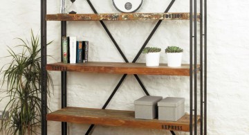 simple vintage industrial bookcase designs