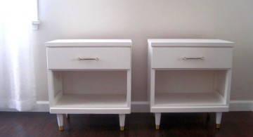 simple with  small legs modern nightstands white