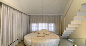 simply white circular bed