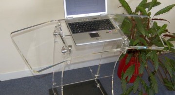 single Acrylic Computer Desk with swing doors