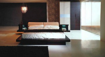 sleek black and floating effect contemporary bedding ideas