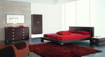 sleek black and red contemporary bedding ideas