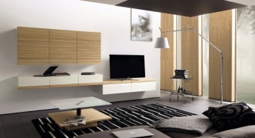 sleek black minimalist modern furniture with bamboo accent