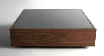 sleek glassed wood coffee table designs