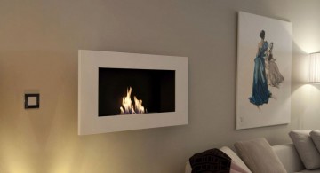 small built in modern white fireplace design for apartment