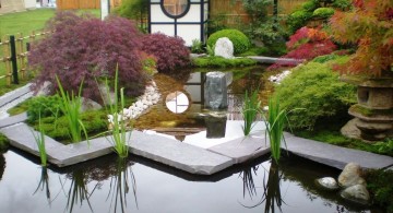 small japanese garden design ideas with a pond and garden lantern