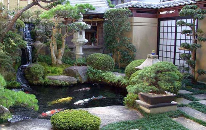 small japanese garden design ideas with small fish pond